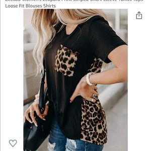Black & Leopard print blouse 🖤